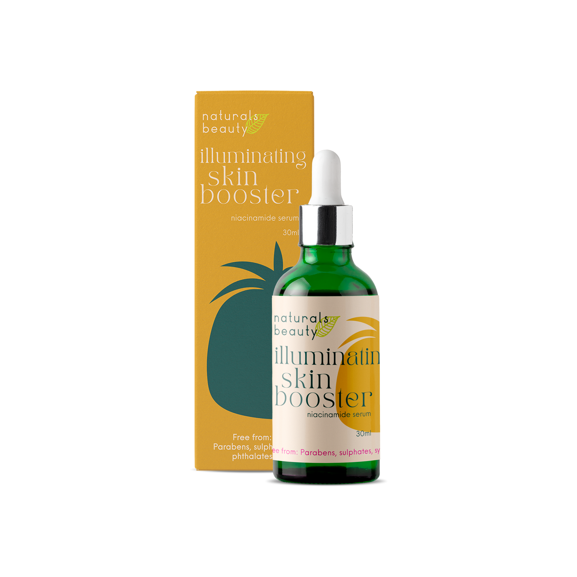 Illuminating Skin Booster Serum with niacinamide in a glass bottle