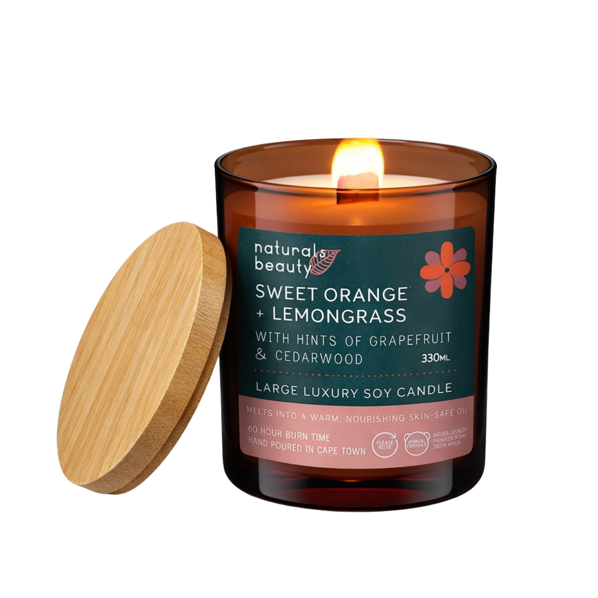 Sweet Orange + Lemongrass Luxury Soy Candle with Hints of Grapefruit & Cedarwood