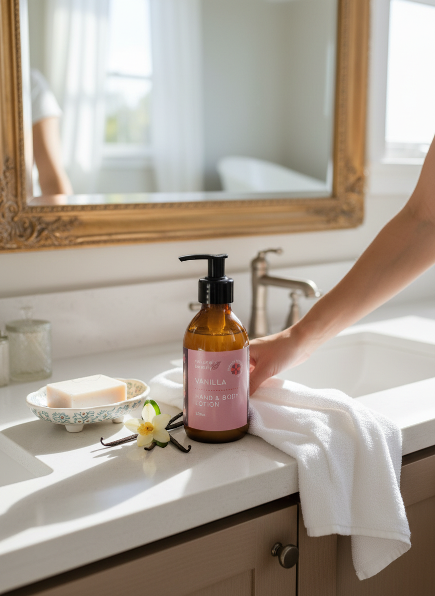 Softening Vanilla Hand & Body Lotion with Natural Oils for Dry Skin