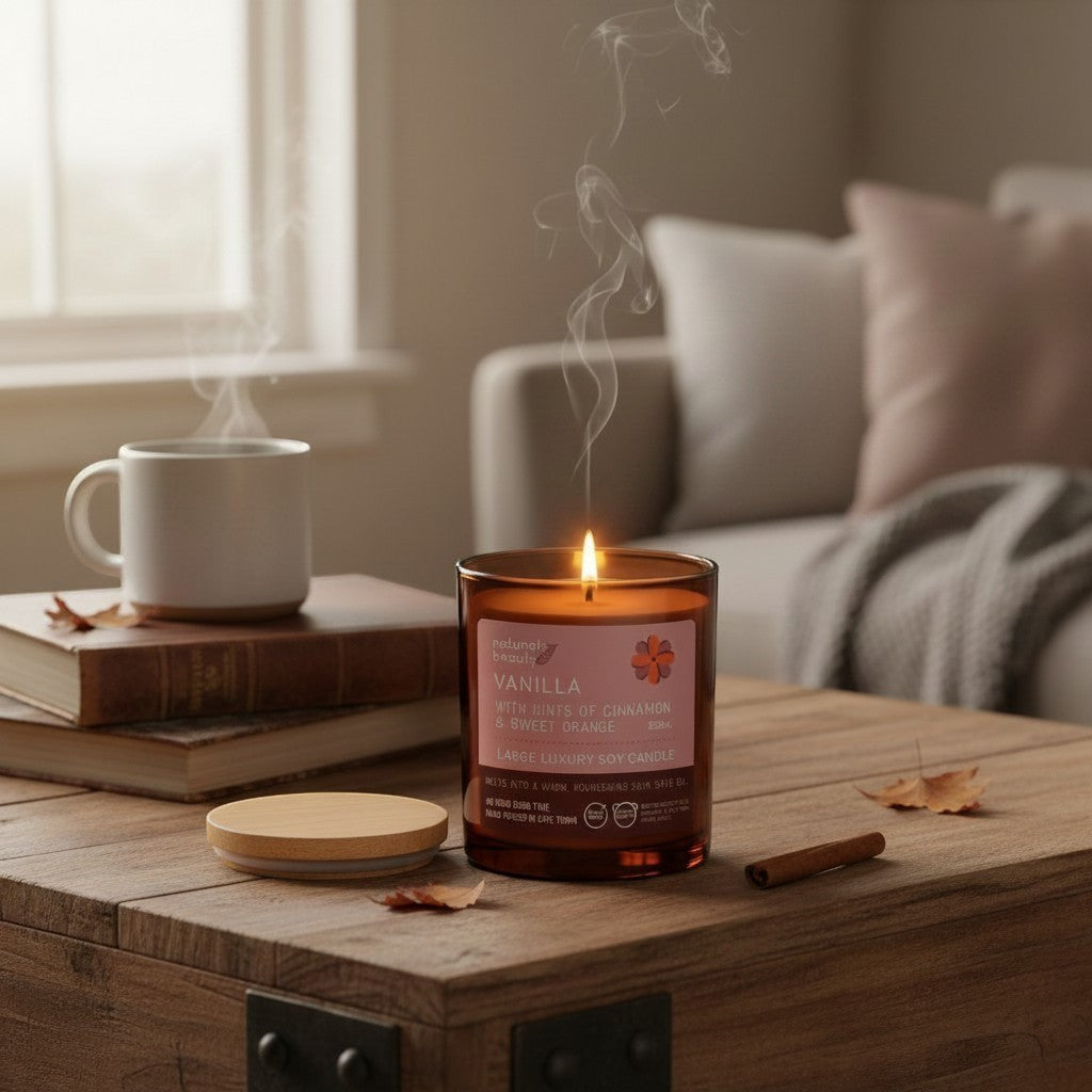 Vanilla Luxury Soy Candle with Hints of Cinnamon & Sweet Orange